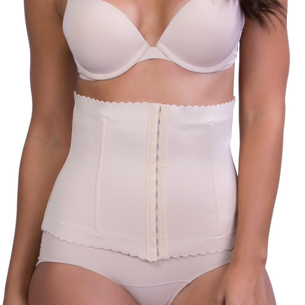 Under Wrapz Corset Scalloped Waist Trainer Nude
